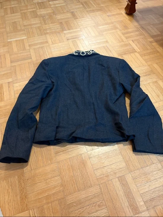 Albert Nipon Double-Breasted Embellished Collar Jacket - Picture 8 of 15